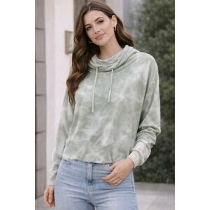 Balance Collection Sage Green Tie Dye Hoodie Sweatshirt Size Large